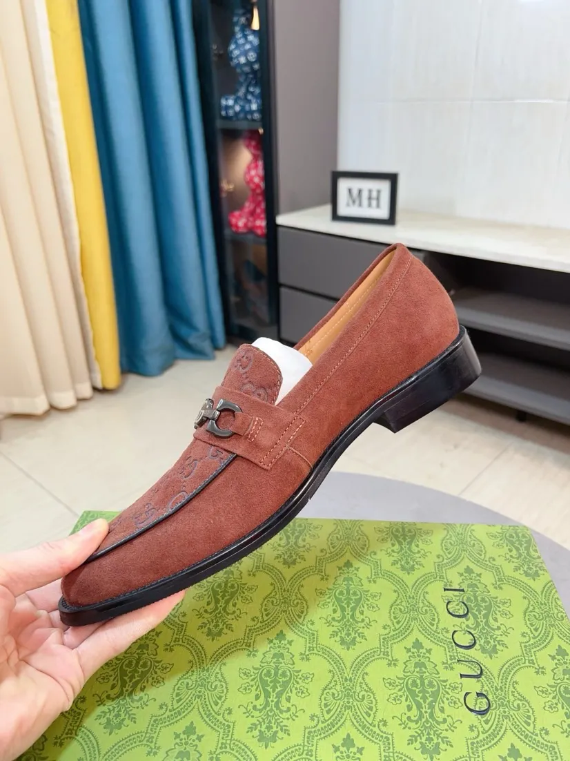Men's Men's Shoes 💰520🌹🌹【GUCCI】The most popular classic Gucci leather shoes. Synchronized with the official website, the upper is made of Italian first-layer cowhide ➕cowhide lining, with unique brand and unique craftsmanship. Highlighting the hot style of the new year. Stop hesitating, stop wandering, get it now. Number: 38--44
